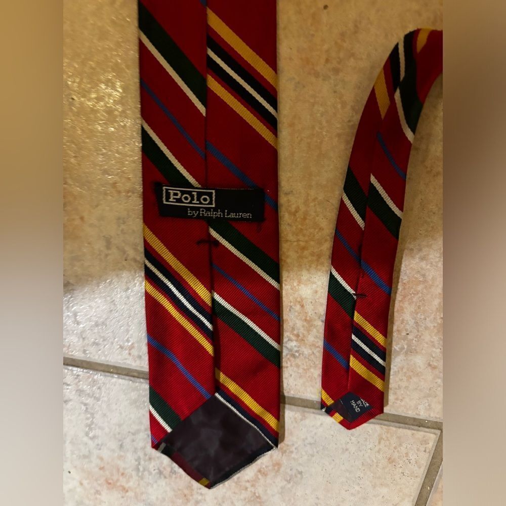 Polo by Ralph Lauren stripe tie logo dress suit tie accessory necktie neckwear